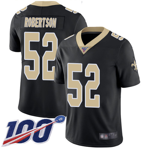 Men New Orleans Saints Limited Black Craig Robertson Home Jersey NFL Football #52 100th Season Vapor Untouchable Jersey